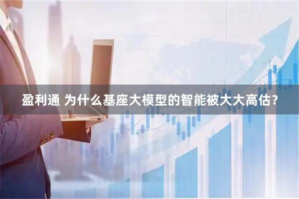 盈利通 为什么基座大模型的智能被大大高估？